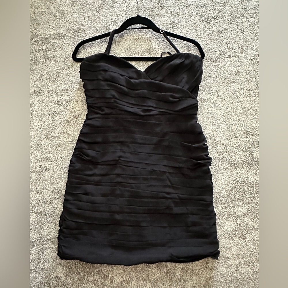 Alice + Olivia Black Ruched Dress